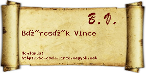 Börcsök Vince névjegykártya