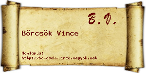 Börcsök Vince névjegykártya