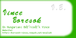 vince borcsok business card